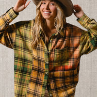 Frayed Hem Plaid Shirt