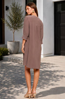 
              Dear Scarlett Lizzy Petal Dress - Elegant Women's Dress - Mocha
            