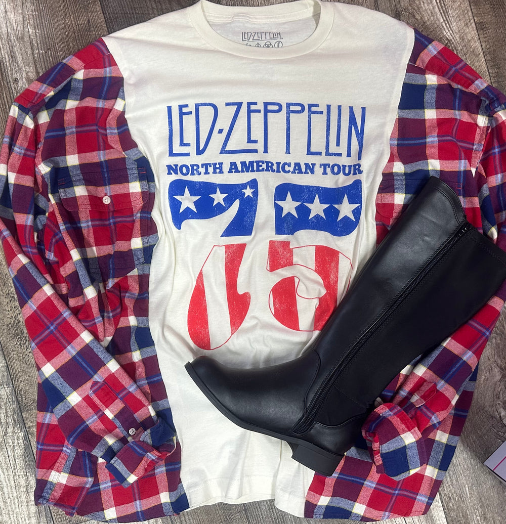 Retro Led ZeppelinOversized Flannel Overlay-Large