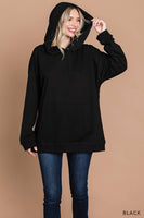 
              Cotton Soft Terry Hoodie Top-Black
            