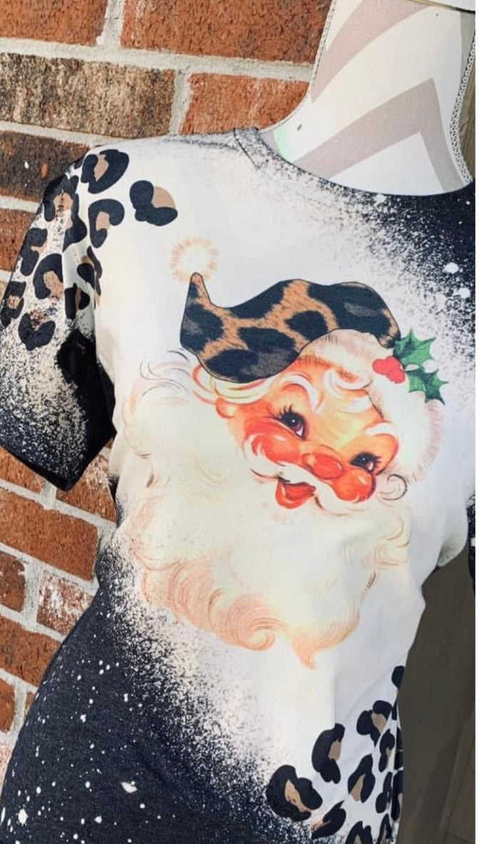 Bleached Leopard Vintage Santa Tee