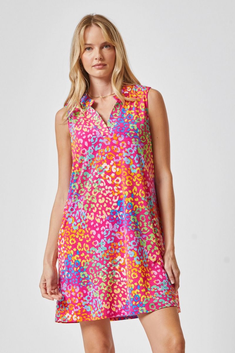 Lizzy Tank Dress-Hot Pink