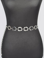 
              Hammered Chain Link Belt-Silver
            