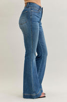 
              Judy Blue Flare Tummy Control Double Button Jeans-Regular
            
