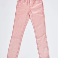 YMI High Rise Metallic Skinny Jeans-Rose Pink