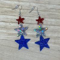 Glittery Stars Dangle Earrings