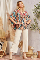 
              Mocha Splash V-Neck Top
            