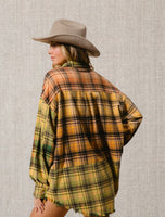 
              Frayed Hem Plaid Shirt
            