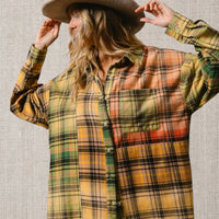 Frayed Hem Plaid Shirt