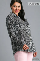 
              Animal Print Velvet Top-Gunmetal
            
