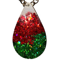 Glitter Acrylic Teardrop Pendant