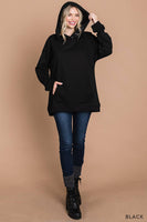 
              Cotton Soft Terry Hoodie Top-Black
            