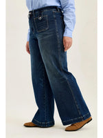 
              Judy Blue "Lux" Retro Wide Leg w/ Front Tab Closure Dk Fade Indigo
            
