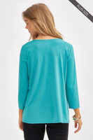 
              Classic Round Neck Top-Emerald
            