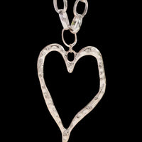 Hammered Heart Pendant Necklace