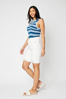 
              Judy Blue Ecru Bermuda Shorts-Plus
            