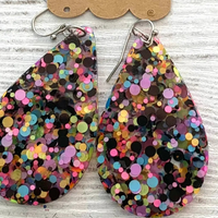 Glitter Acrylic Teardrop Earrings