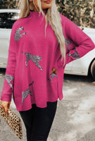 
              Rose Red Lively Cheetah Sweater
            