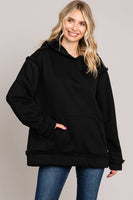 
              Casual Faux Fur Lined Hoodie-Black
            