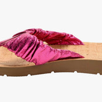 Corky’s Cool Off Fuchsia Crinkle Sandals