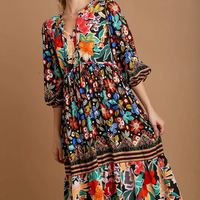 Mix & Match Floral Print Maxi Dress