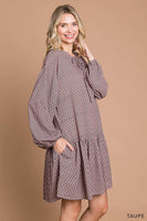 
              Boho Tile Print Babydoll Dress
            