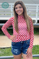 
              Pep Rally Mesh Top-Red
            