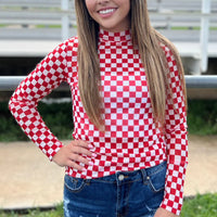 Pep Rally Mesh Top-Red