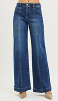 
              Risen Mid Rise Wide Leg Jeans
            