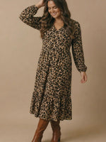 
              Animal Print Empire Silhouette Midi Dress
            