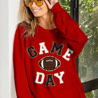 Game Day Letter Patches Sweatshirt