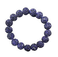 
              Crystal Bead Pave Stretch Bracelet-Purple
            