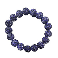 Crystal Bead Pave Stretch Bracelet-Purple