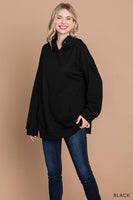 
              Cotton Soft Terry Hoodie Top-Black
            