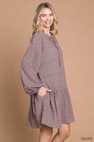 
              Boho Tile Print Babydoll Dress
            