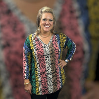 Multi Animal Print Tunic Top