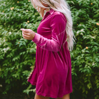 Rose Ruffle Velvet Dress