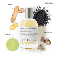 
              Twist Infinity No. 123 Men's Cologne - Long Lasting Citrus & Black Tea Fragrance | Bella Grace
            