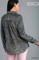 
              Animal Print Velvet Top-Gunmetal
            