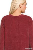 
              Chenille Waffle Round Neck Sweater
            