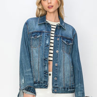 Risen Relaxed Fit Vintage Denim Jacket-Plus