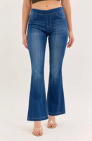 
              Cello Dark Wash Flared Jeggings
            