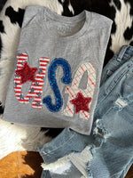 
              USA Sequin  Graphic Tee
            