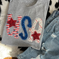 USA Sequin  Graphic Tee