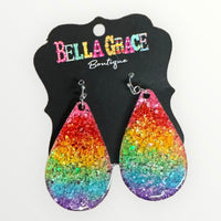 Glitter Acrylic Teardrop Earrings