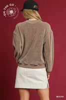 
              Mocha Velour Crewneck Sweatshirt
            
