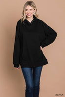 
              Cotton Soft Terry Hoodie Top-Black
            