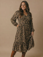
              Animal Print Empire Silhouette Midi Dress
            