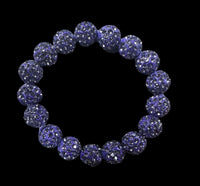 
              Crystal Bead Pave Stretch Bracelet-Purple
            