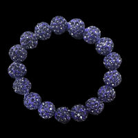 Crystal Bead Pave Stretch Bracelet-Purple